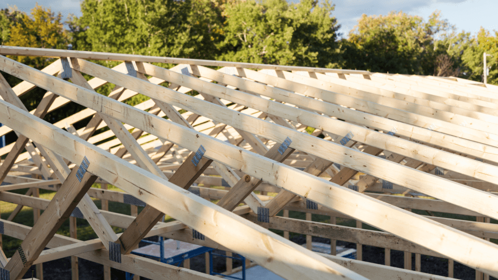 Illustration of roof rafters